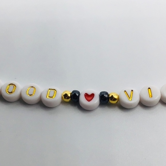 Necklace Good Vibes Evil Eye Fresh Water Pearls Hematite Beads Gold Tone Heart - Picture 6 of 13